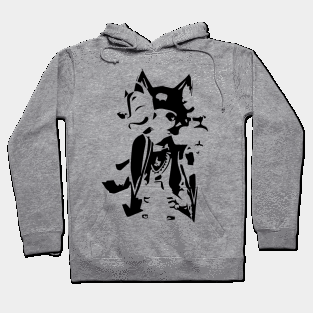 Ninja (yaksha warrior) minimal silhouette white Hoodie